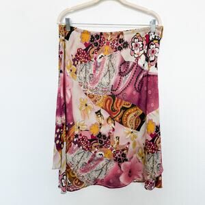 Y2K Baranda Mixed Media Patchwork Print Skirt Multicolor Size XL Boho Fairy‎